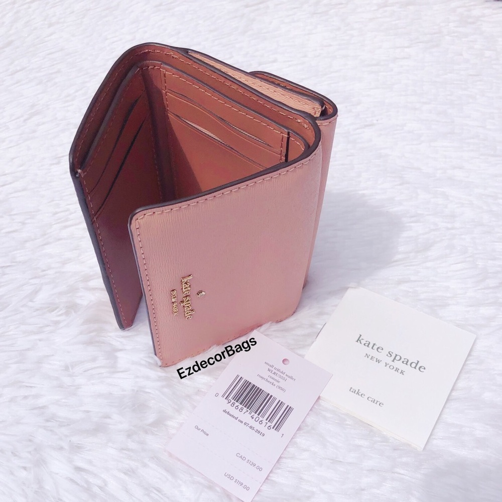 NWT Kate Spade Connie Small Trifold Wallet Pink - Picture 5 of 8